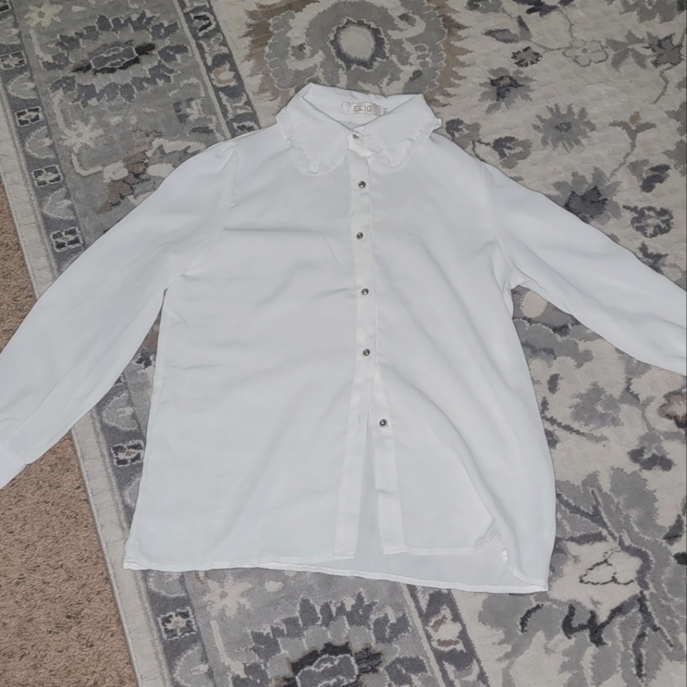 Women's white button up blouse